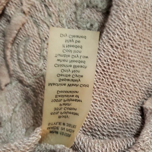 Soft Surroundings Patchwork Pullover Sweater, Color brown Velvet Size XS - Picture 12 of 14